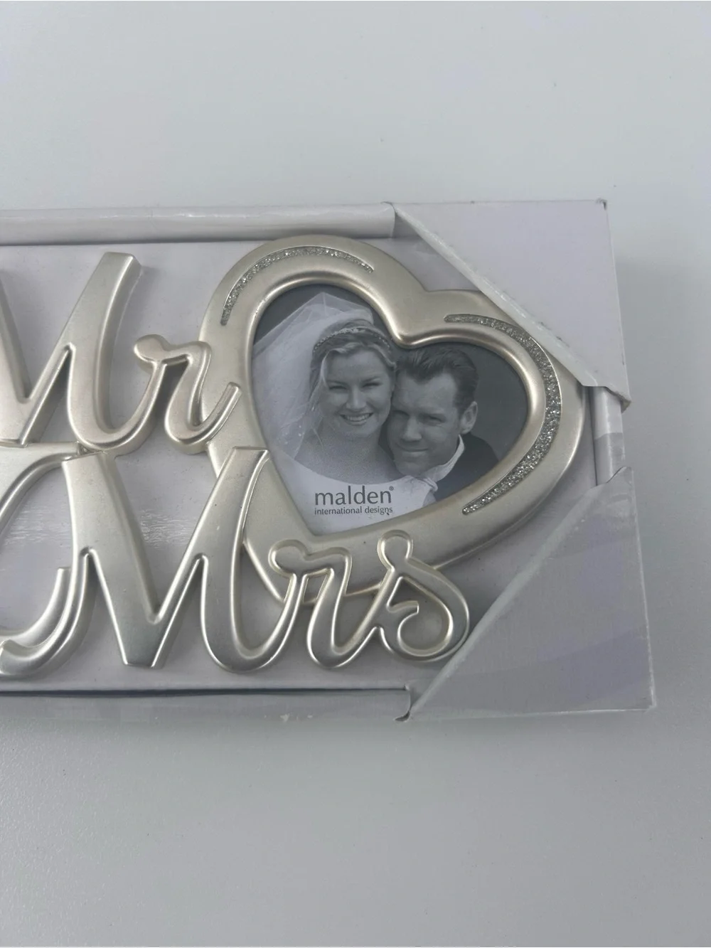 Malden Silver 'Mr & Mrs' Heart Photo Frame